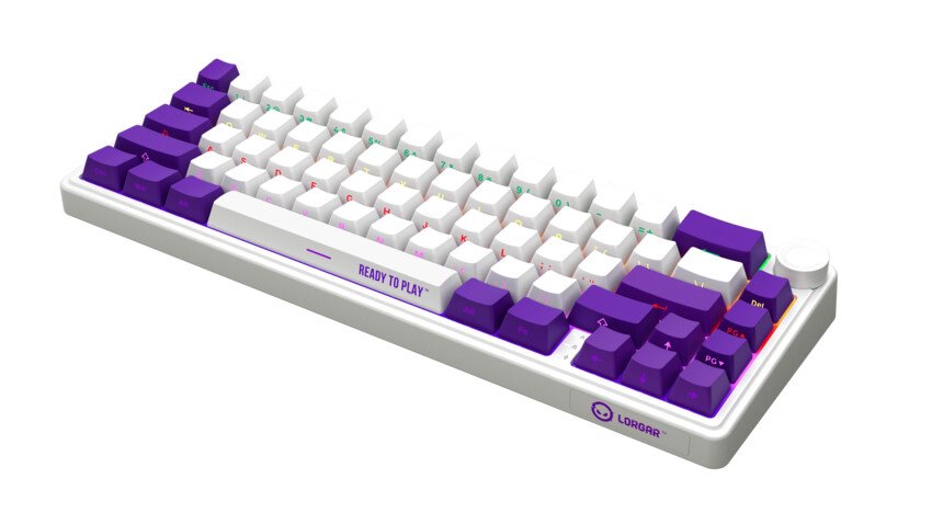 LORGAR Klávesnice KBP70MW, mechanická, bezdrátová herní, bílá, CS