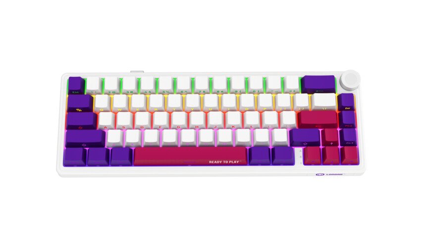 LORGAR Klávesnice KBP70MW, mechanická, bezdrátová herní, bílá, CS