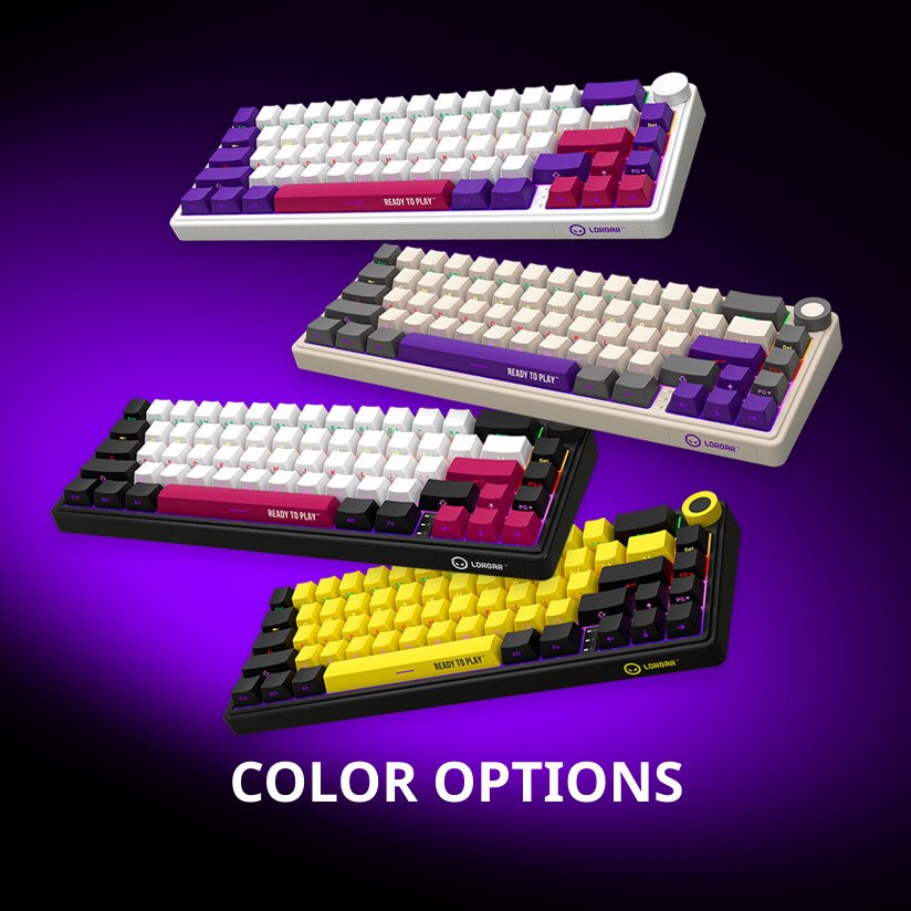 LORGAR Klávesnice KBP70MW, mechanická, bezdrátová herní, bílá, CS
