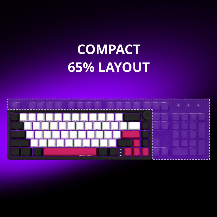 LORGAR Klávesnice KBP70MW, mechanická, bezdrátová herní, bílá, CS