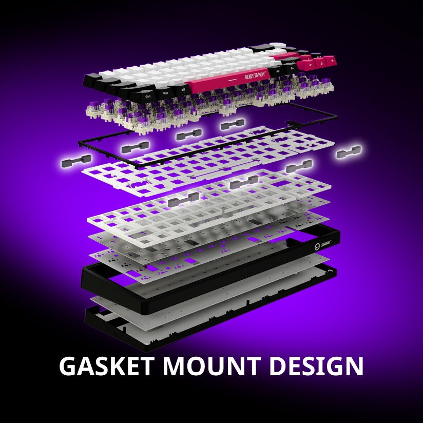 LORGAR Klávesnice KBP70MW, mechanická, bezdrátová herní, bílá, CS