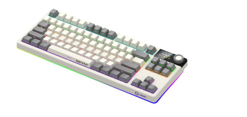 LORGAR Klávesnice KBP70TKLW, TKL mechanická, 75%, bezdrátová herní, béžová, CS