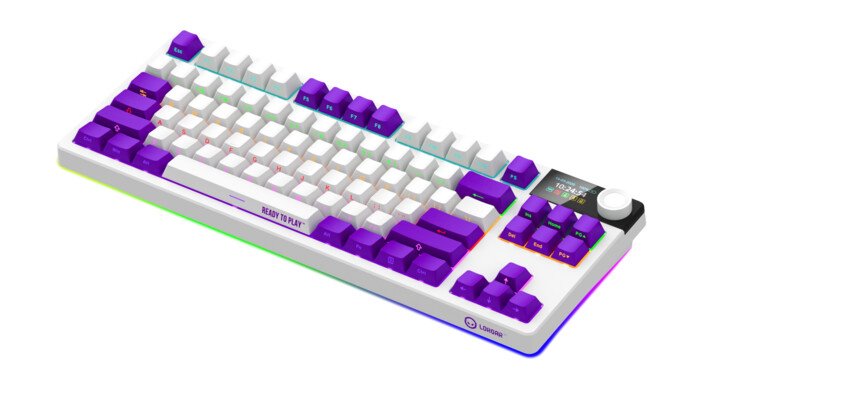 LORGAR Klávesnice KBP70TKLW, TKL mechanická, 75%, bezdrátová herní, bílá, CS