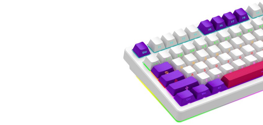 LORGAR Klávesnice KBP70TKLW, TKL mechanická, 75%, bezdrátová herní, bílá, CS