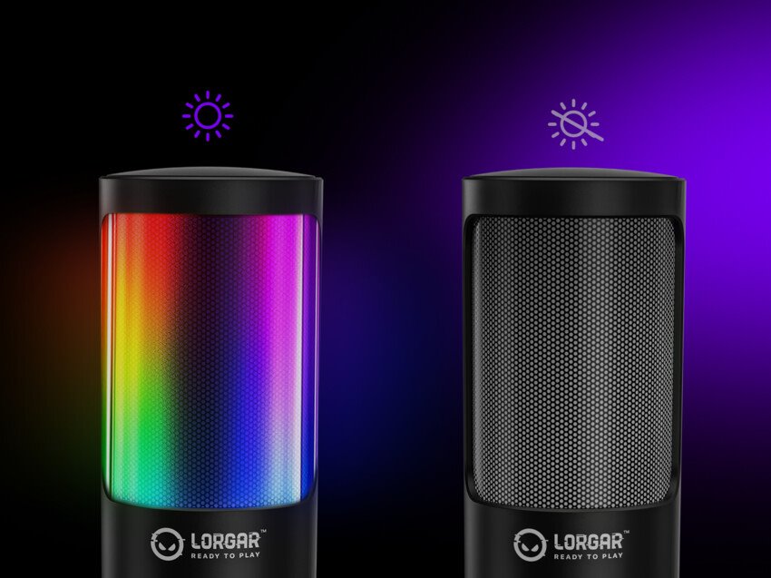 LORGAR mikrofon SMP40, RGB a externím mute tlačítkem, Černý