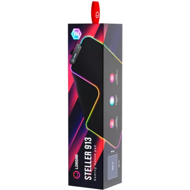 LORGAR podložka pod myš STELLER 913 (M), RGB, WP Gameware, 360 x 300 x 3mm