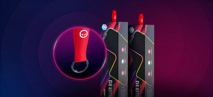 LORGAR podložka pod myš STELLER 919 (XL), RGB, WP Gameware, 900 x 360 x 3mm
