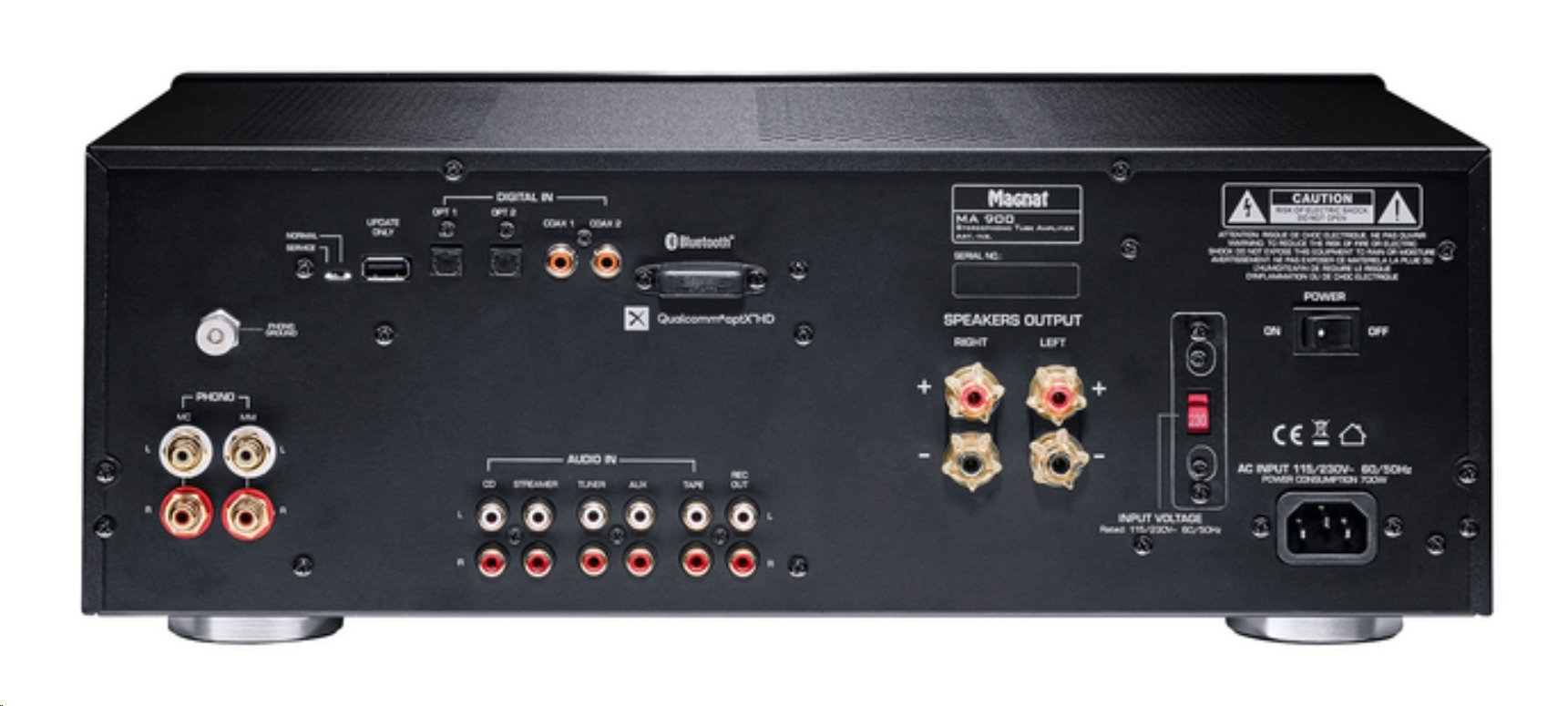 Magnat - MA 900 / Hybridní integrovaný stereo zesilovač / 2× el. ECC 81 / 200 W / BT / Černý