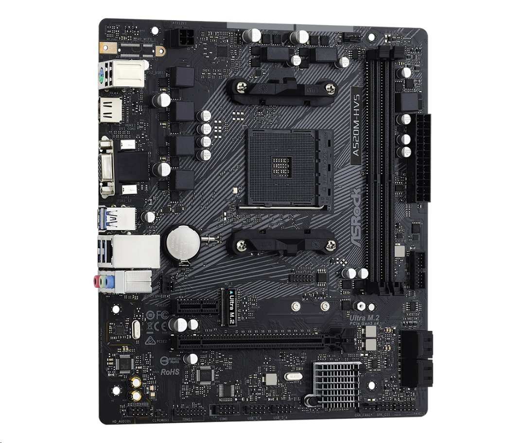 MB Asrock A520M-HVS /AM4/2xDDR4/M.2/HDMI/D-Sub/mATX