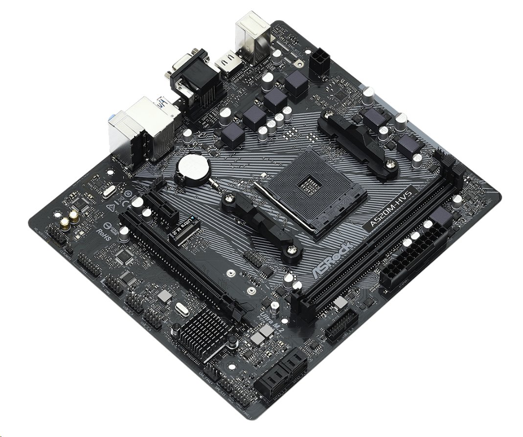 MB Asrock A520M-HVS /AM4/2xDDR4/M.2/HDMI/D-Sub/mATX