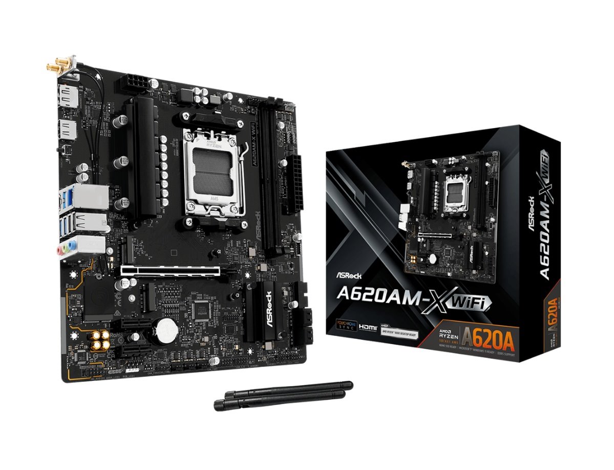 MB Asrock A620AM-X WIFI /AM5/2xDDR5/M.2/W6+BT5.0/HDMI/DP/mATX