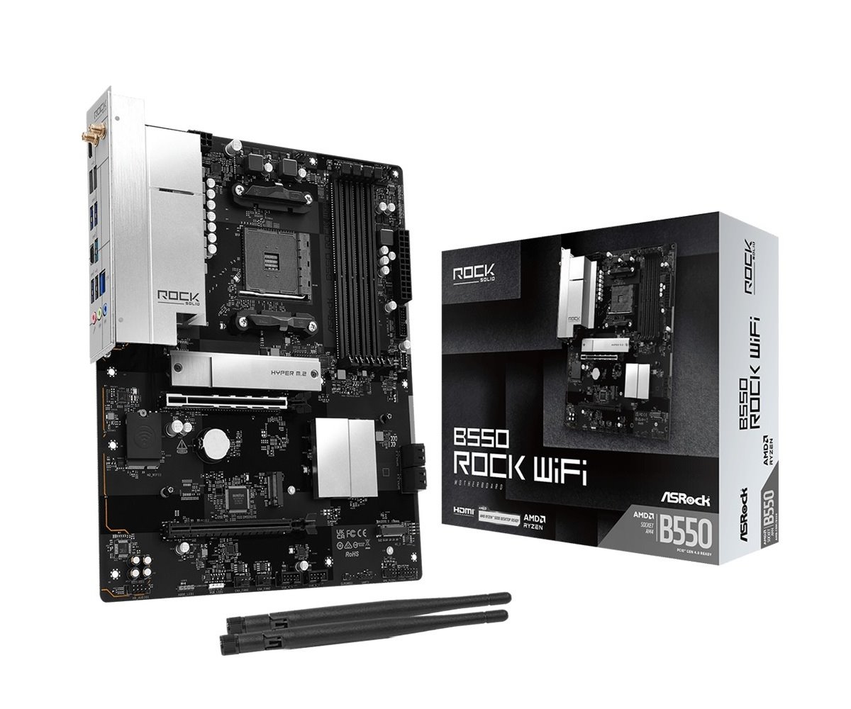 MB Asrock B550 Rock /AM4/4xDDR4/M.2/W6E+BT5.3/HDMI/ATX