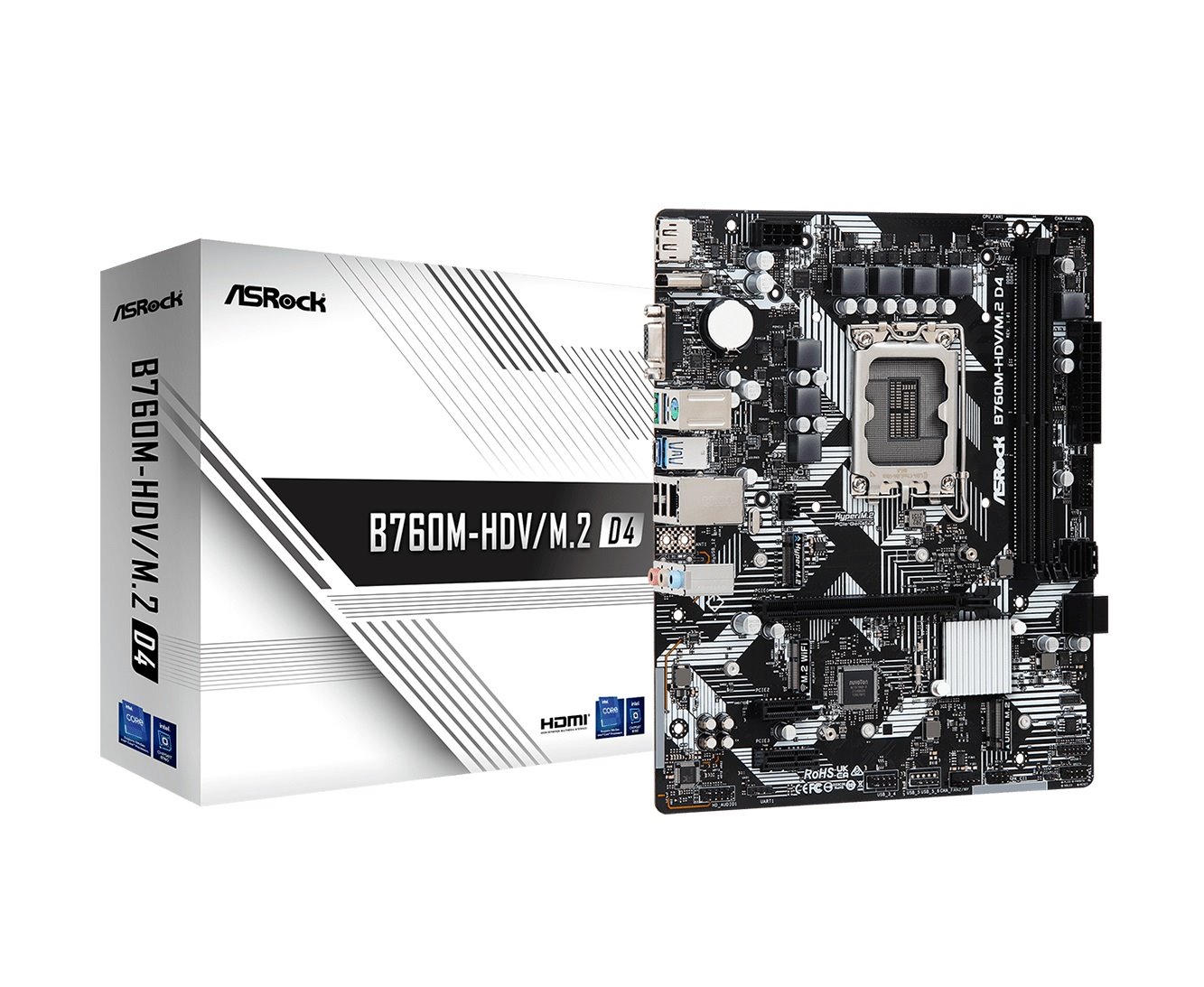 MB Asrock B760M-HDV/M.2 D4 /LGA1700/4xDDR4/M.2/HDMI/DP/D-sub/mATX