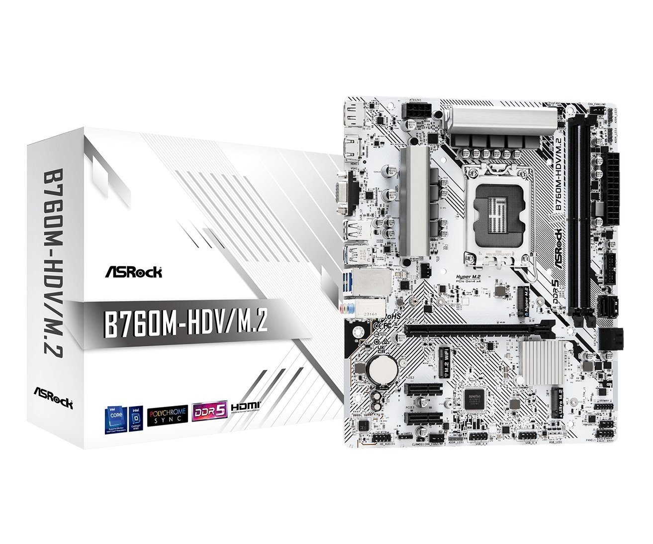 MB Asrock B760M-HDV/M.2 /LGA1700/2xDDR5/M.2/HDMI/DP/D-sub/mATX