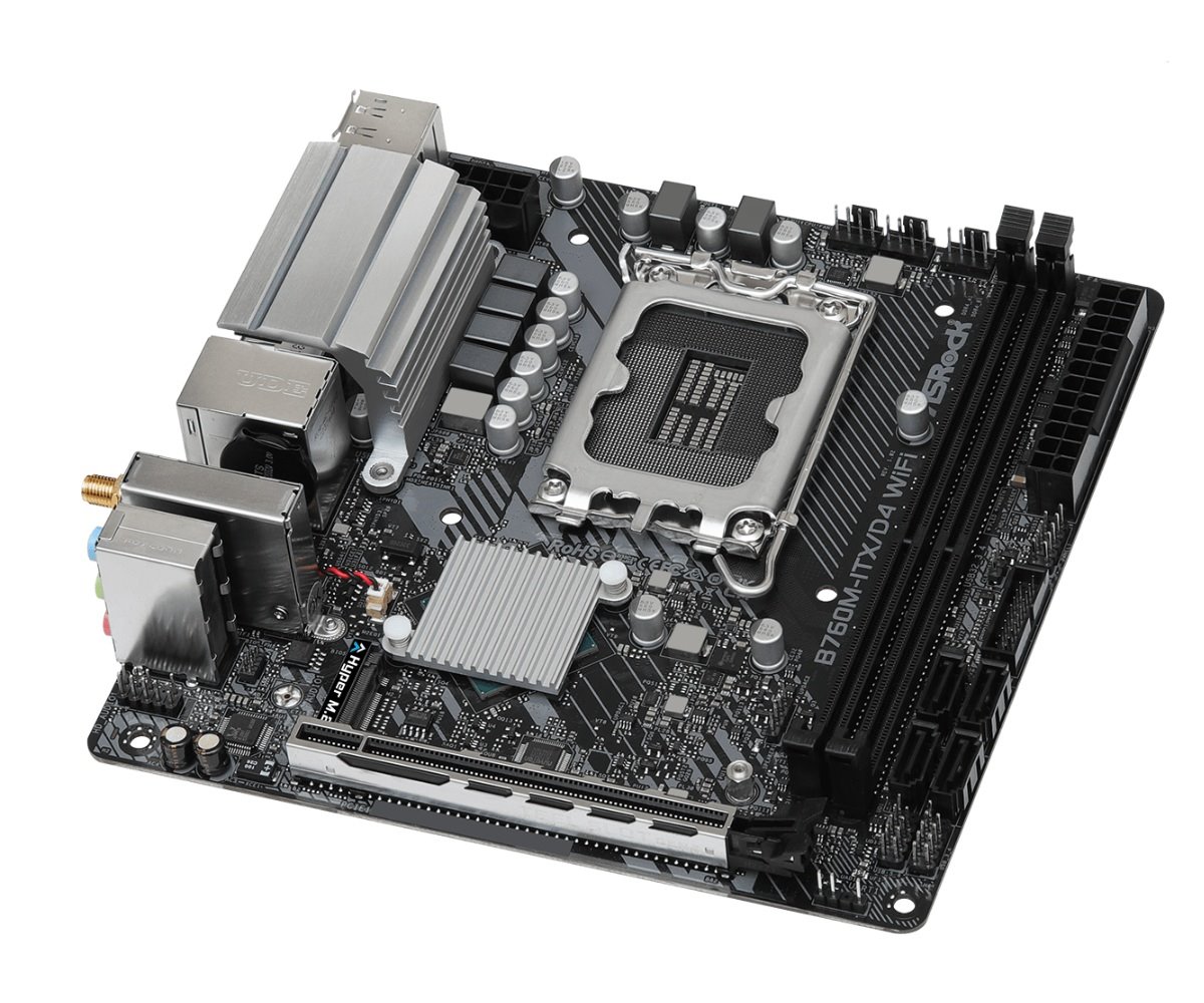 MB Asrock B760M-ITX/D4 WIFI /LGA1700/2xDDR4/M.2/W6E+BT5.3/HDMI/DP/mITX