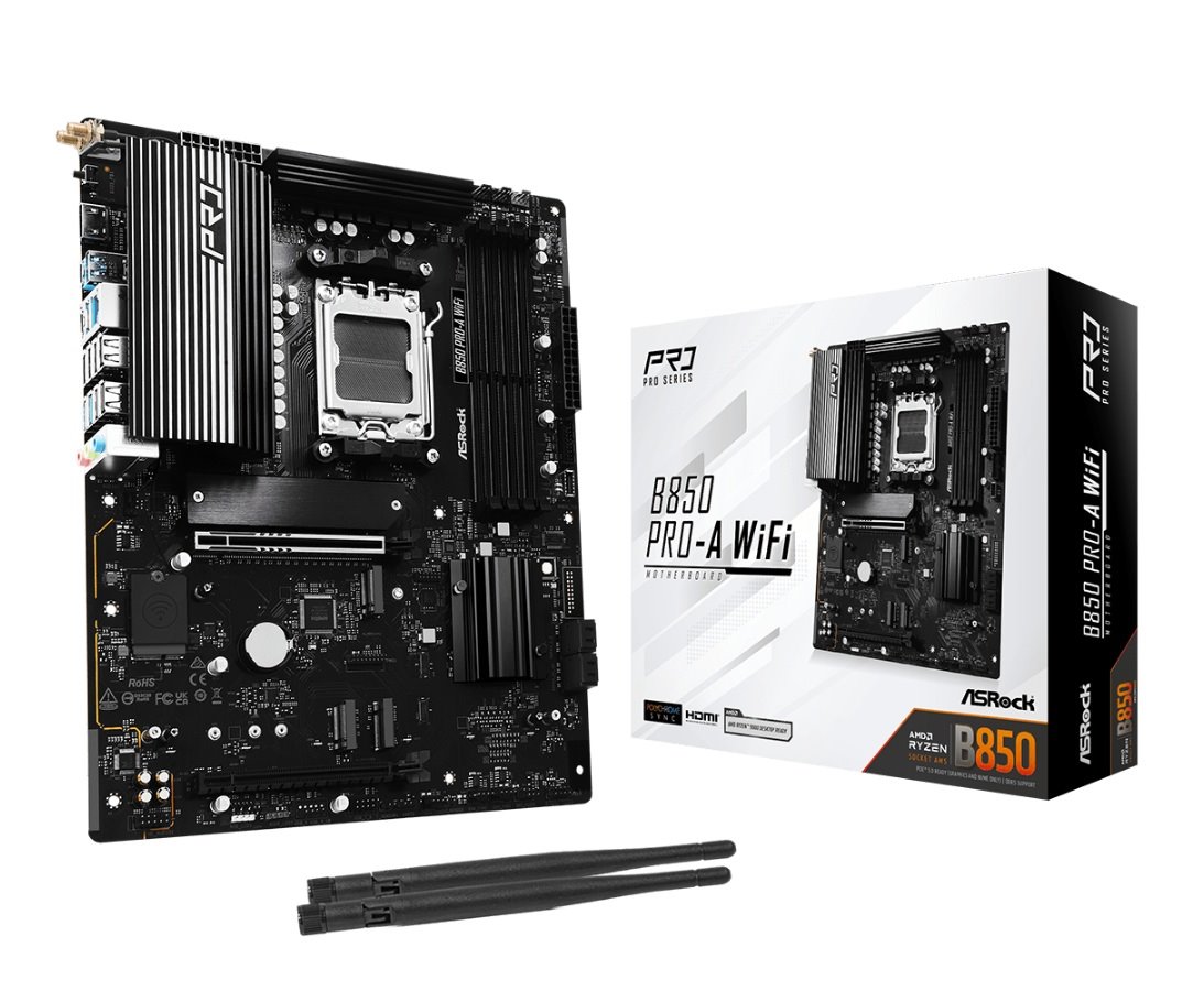 MB Asrock B850 PRO-A WIFI /AM5/4xDDR5/M.2/W6E+BT5.2/HDMI/USB-C/ATX