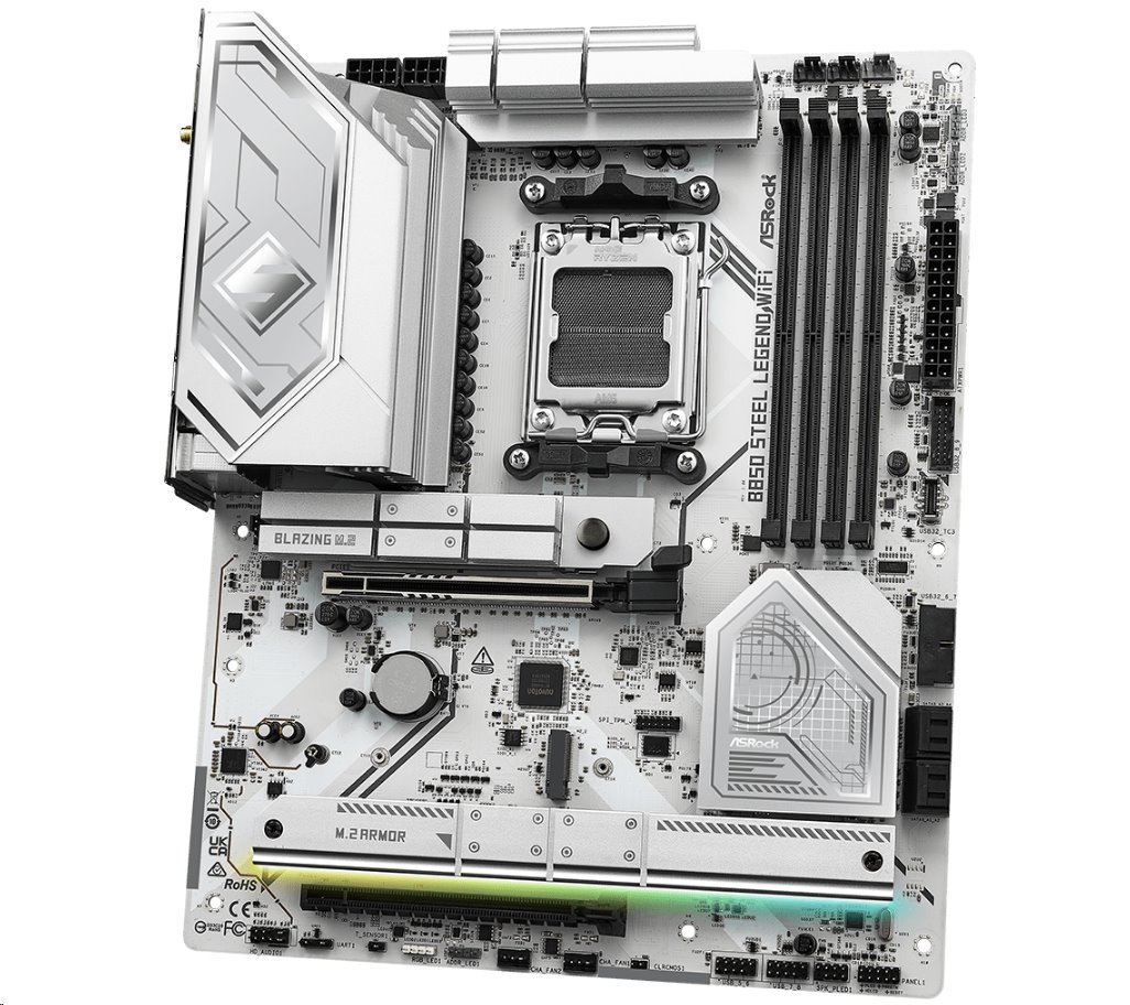 MB Asrock B850 STEEL LEGEND WIFI /AM5/4xDDR5/M.2/W7+BT5.4/HDMI/ATX/White
