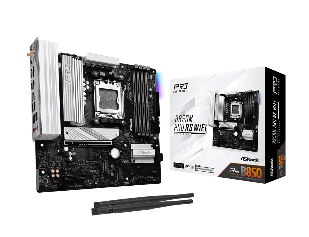 MB Asrock B850M PRO RS WIFI /AM5/4xDDR5/M.2/W6E+BT5.2/HDMI/DP/mATX