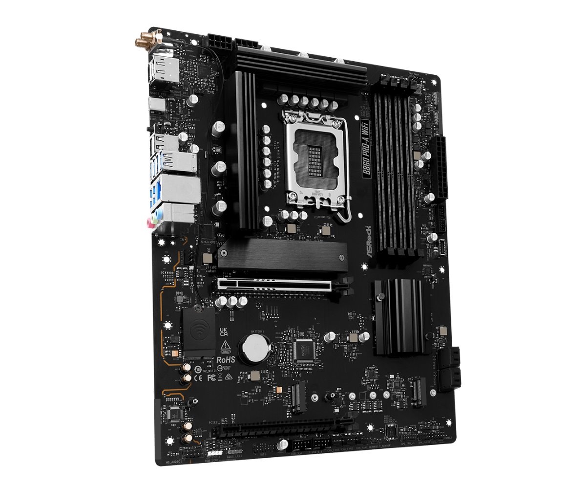 MB Asrock B860 PRO-A WIFI /LGA1851/4xDDR5/M.2/W6E+BT5.3/HDMI/DP/ATX