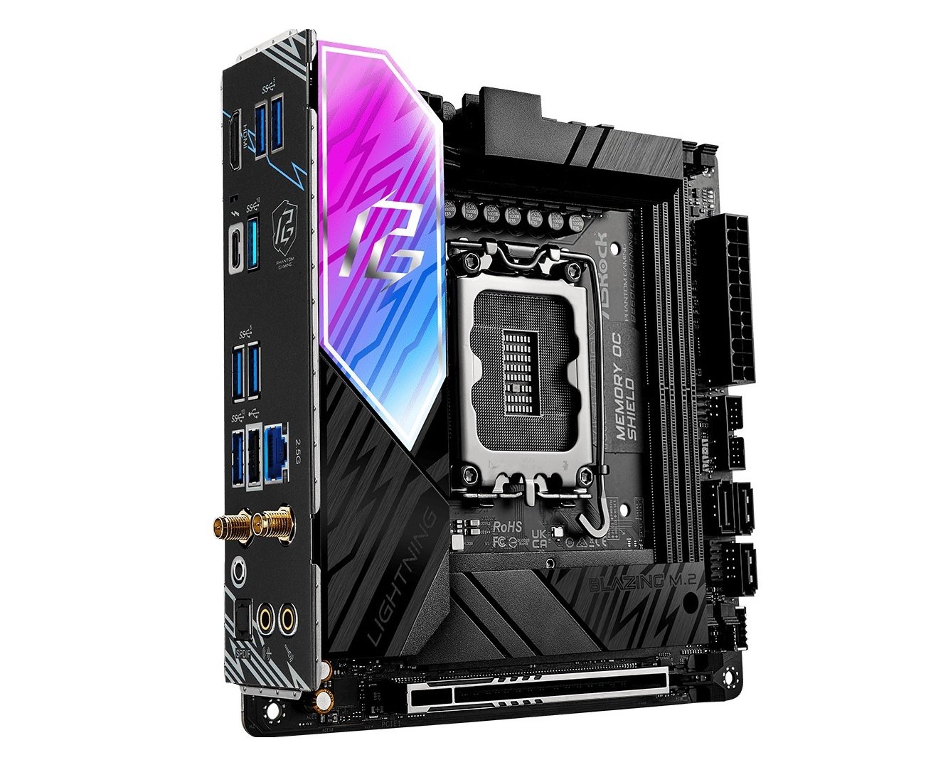 MB Asrock B860I LIGHTNING WIFI /LGA1851/2xDDR5/M.2/W6E+BT5.3/HDMI/TB4/mITX