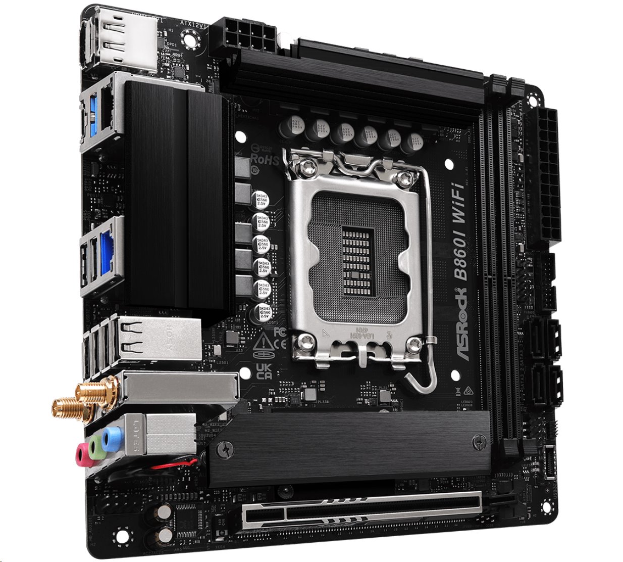 MB Asrock B860I WIFI /LGA1851/2xDDR5/M.2/W6E+BT5.3/HDMI/DP/mITX