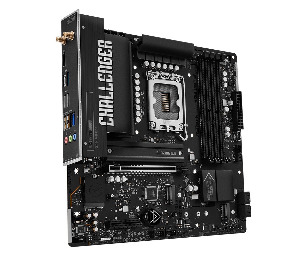 MB Asrock B860M Challenger WiFi /LGA1851/4xDDR5/M.2/W7+BT5.4/HDMI/mATX