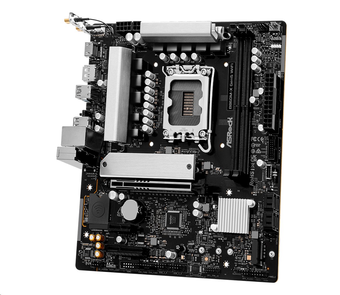 MB Asrock B860M-X GEN5 WIFI /LGA1851/2xDDR5/M.2/W6E+BT5.3/HDMI/DP/mATX
