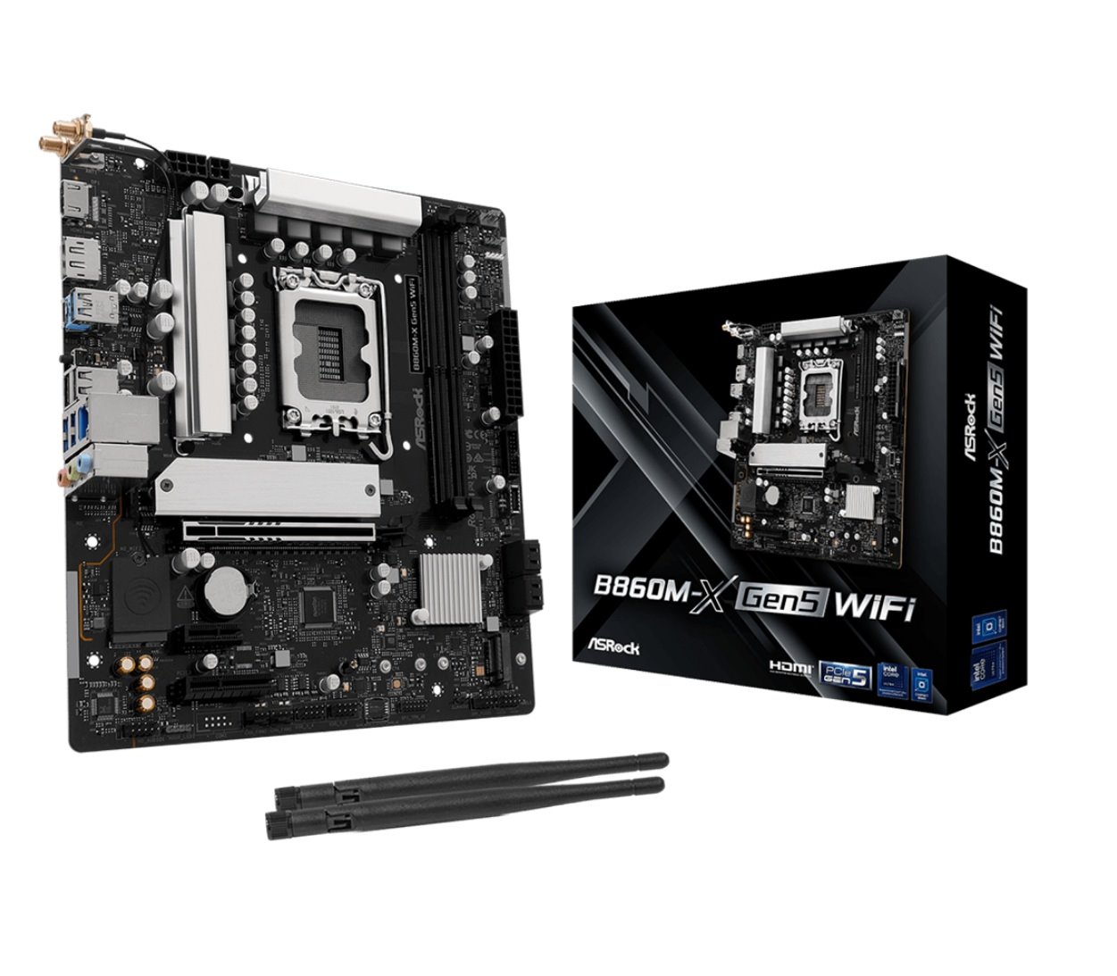 MB Asrock B860M-X GEN5 WIFI /LGA1851/2xDDR5/M.2/W6E+BT5.3/HDMI/DP/mATX