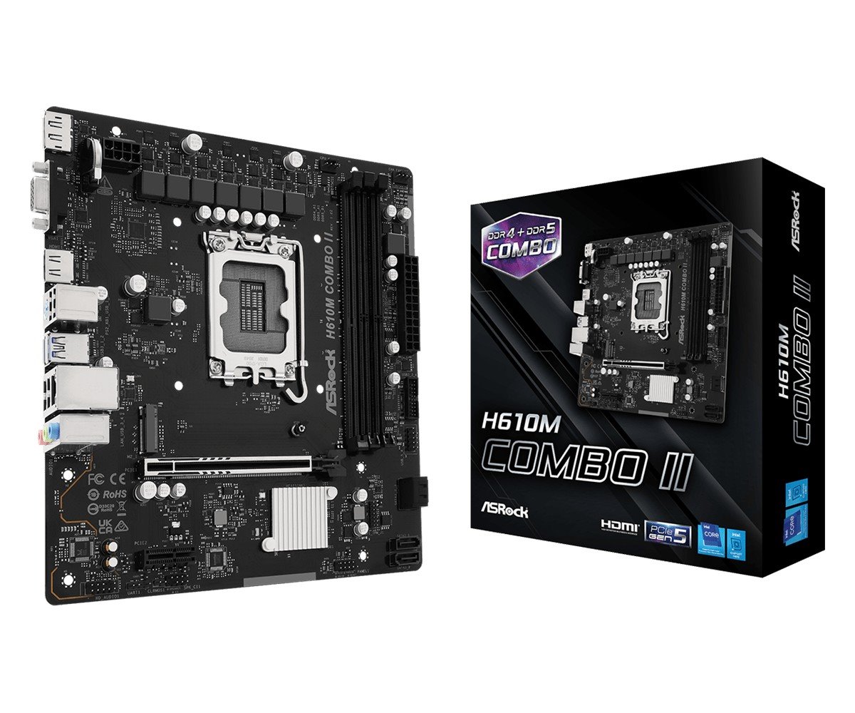 MB Asrock H610M COMBO II /LGA1700/2xDDR5/M.2/DP/HDMI/D-sub/mATX