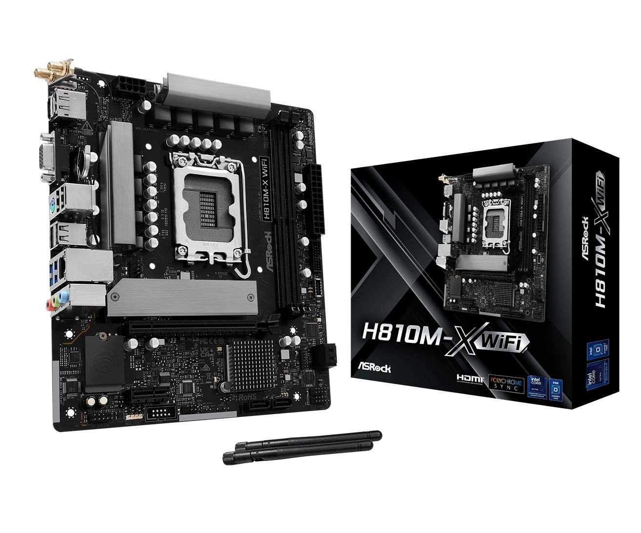 MB Asrock H810M-X WIFI /LGA1851/2xDDR5/M.2/HDMI/DP/D-sub/mATX