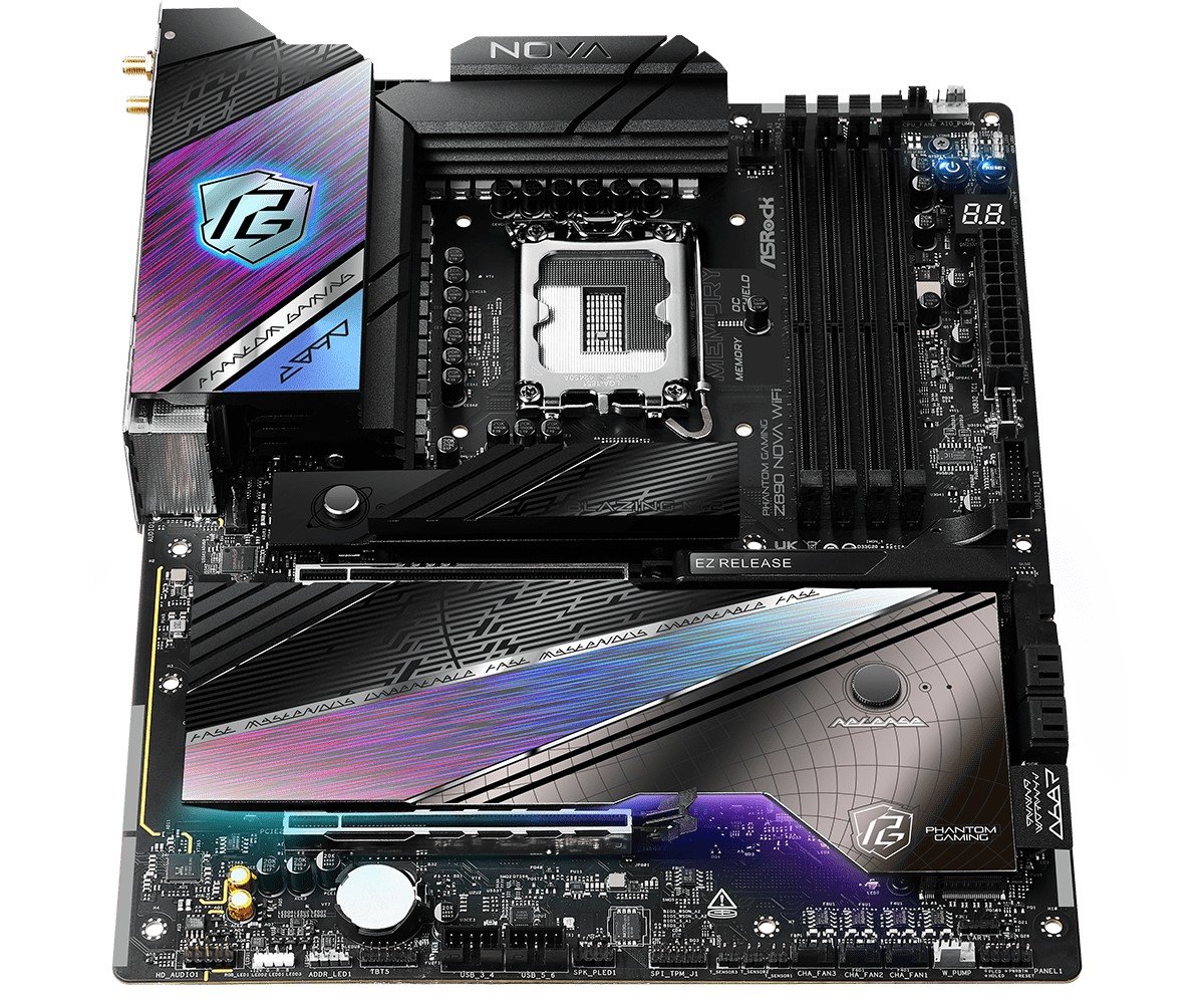 MB Asrock Phantom Gaming Z890 Nova WIFI /LGA1851/4xDDR5/M.2/W7+BT5.4/HDMI/TB4/ATX