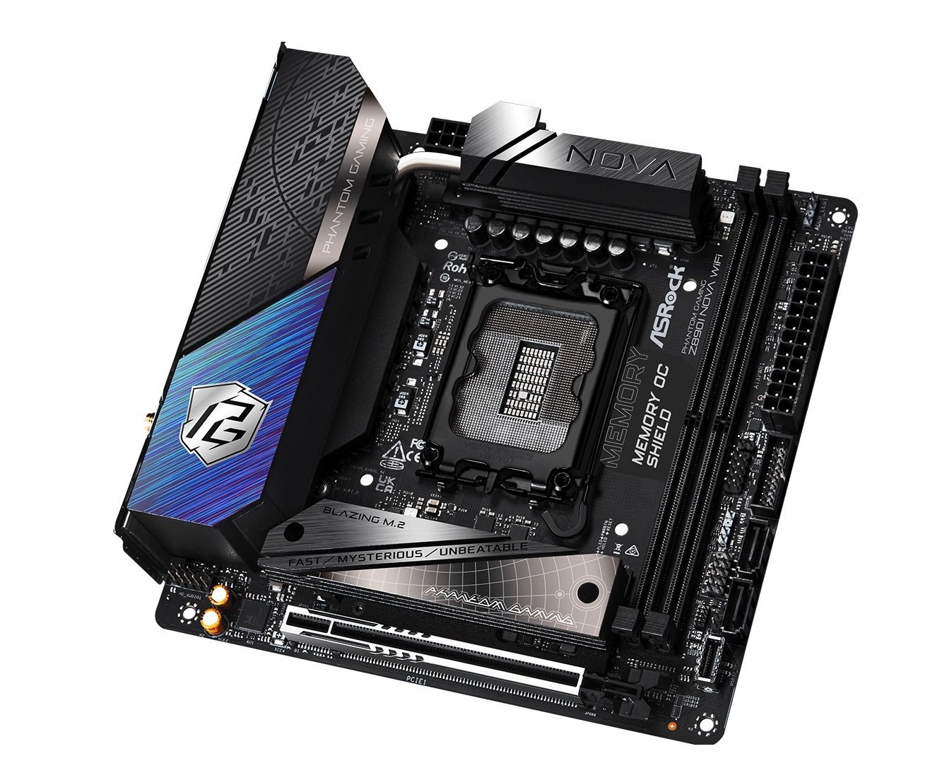 MB Asrock Phantom Gaming Z890I Nova WIFI /LGA1851/2xDDR5/M.2/W7+BT5.4/HDMI/TB4/mITX