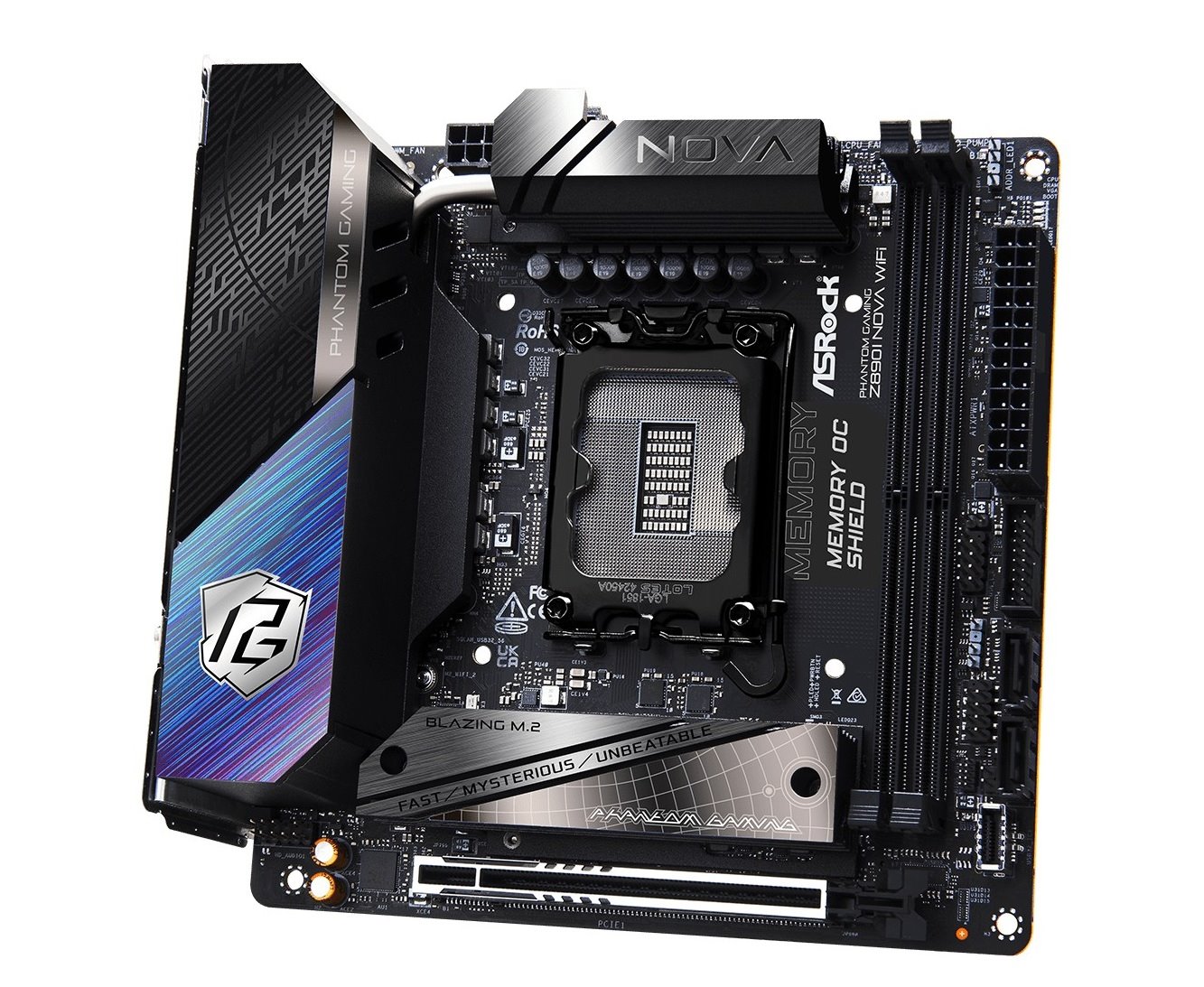 MB Asrock Phantom Gaming Z890I Nova WIFI /LGA1851/2xDDR5/M.2/W7+BT5.4/HDMI/TB4/mITX