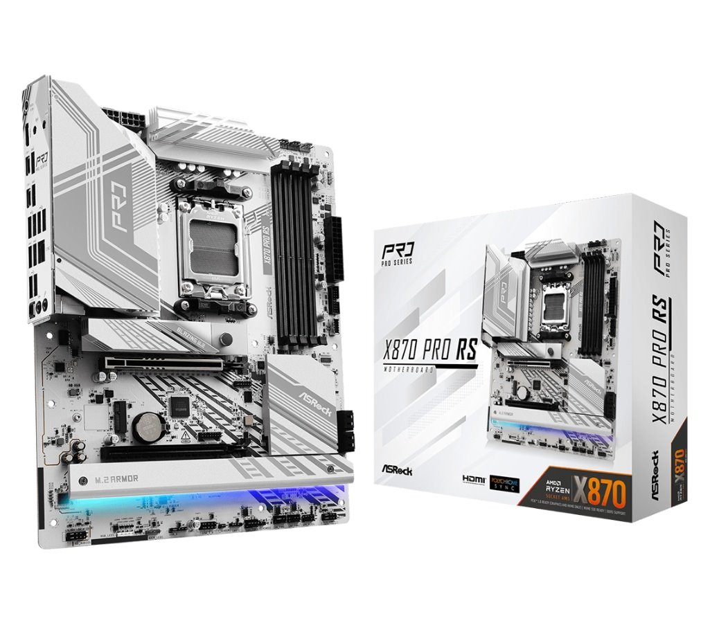 MB Asrock X870 Pro RS /AM5/4xDDR5/M.2/HDMI/USB4/ATX/White, neorginální krabice