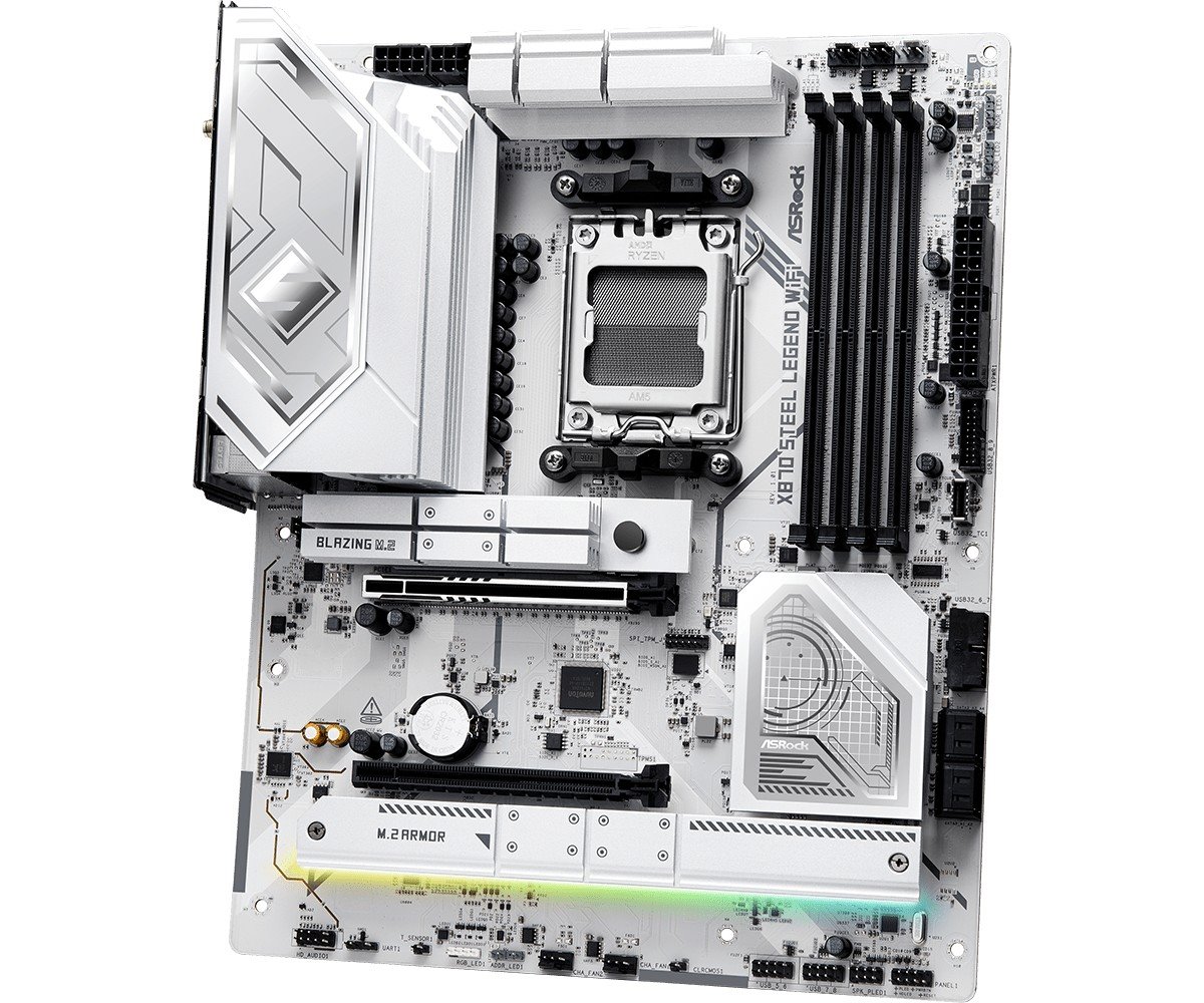 MB Asrock X870 STEEL LEGEND WIFI /AM5/4xDDR5/M.2/W7+BT5.4/HDMI/USB4/ATX/White