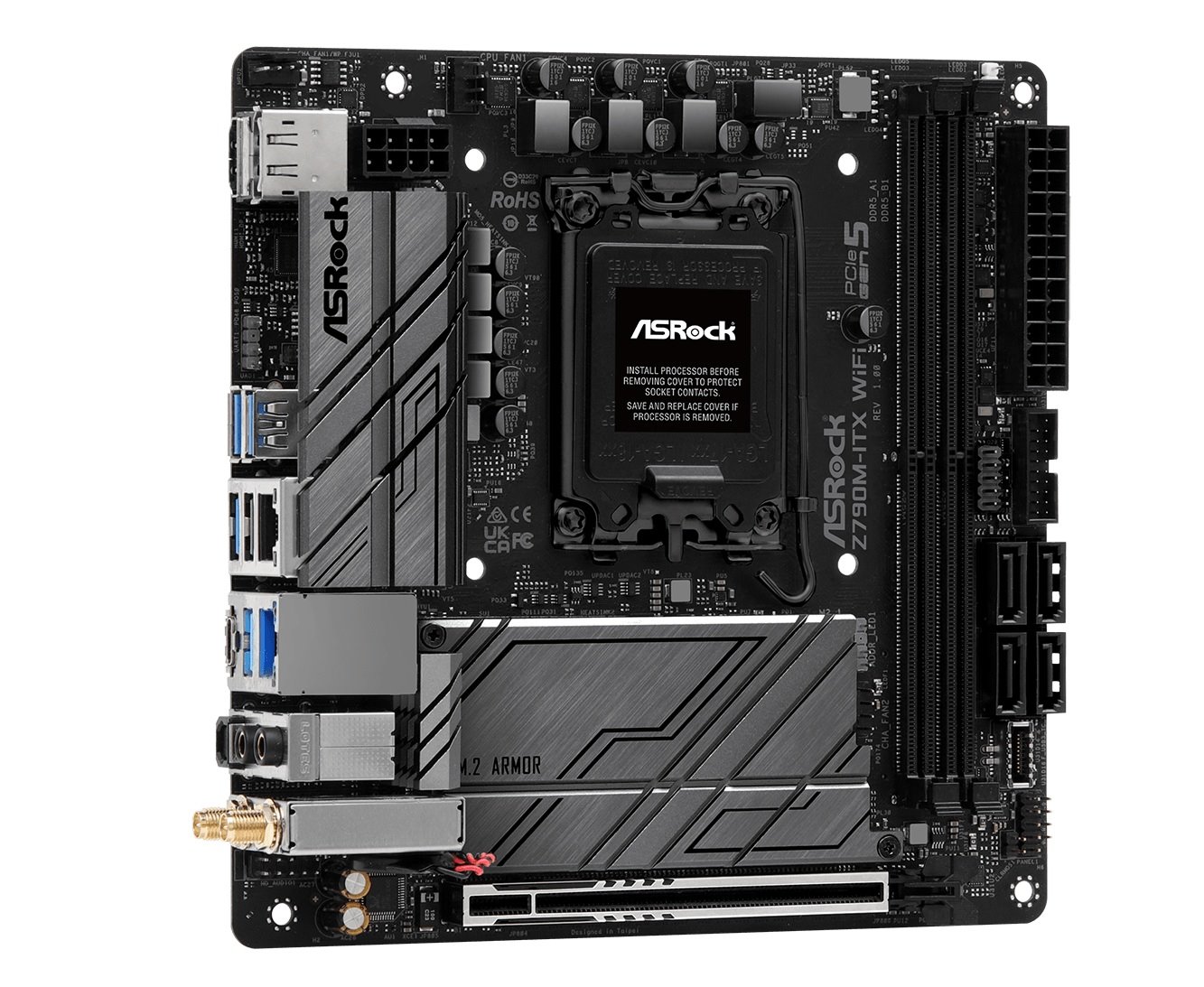 MB Asrock Z790M-ITX WIFI/LGA1700/2xDDR5/M.2/W6E+BT5.3/HDMI/DP/eDP/mITX