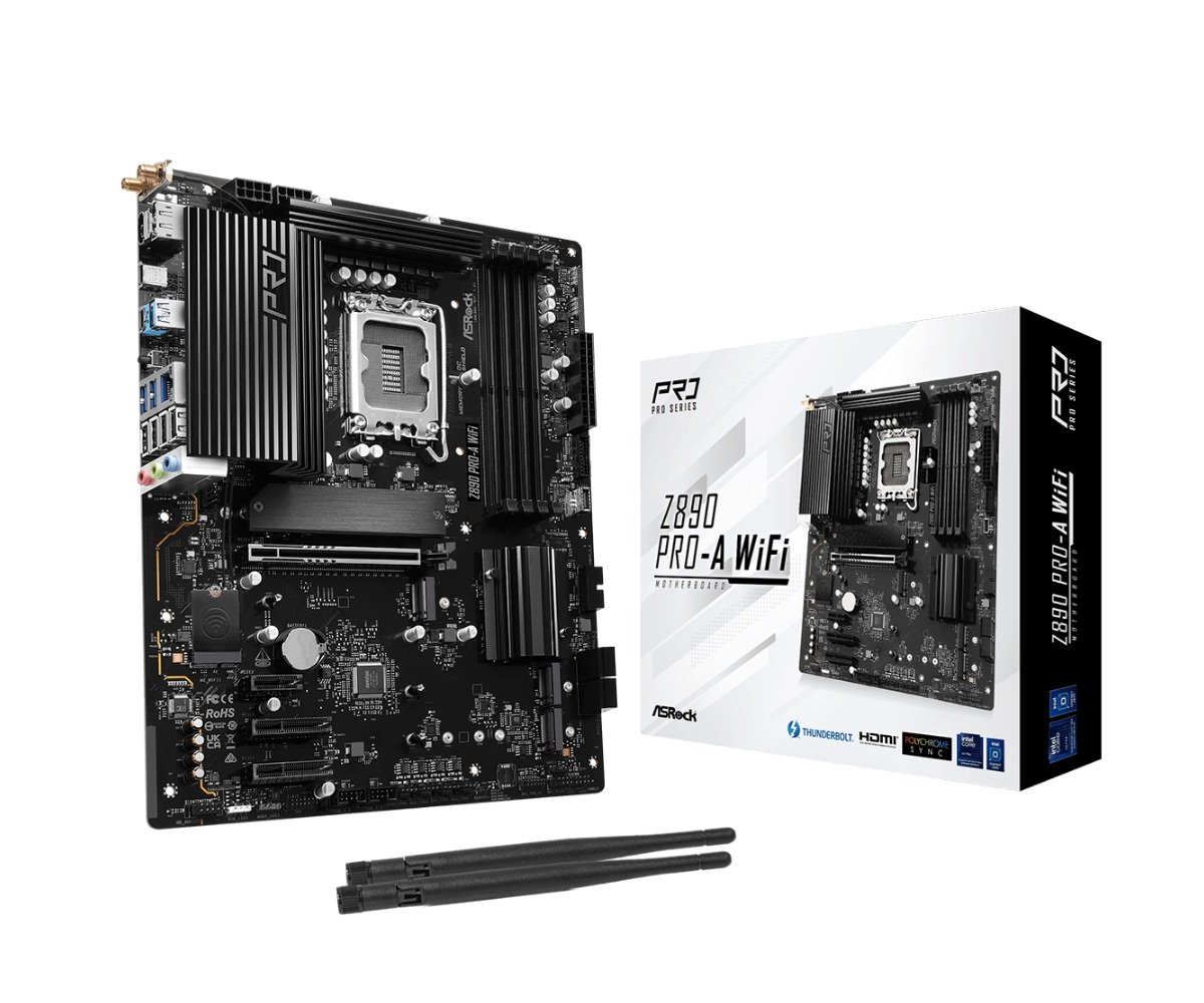 MB Asrock Z890 PRO-A WIFI /LGA1851/4xDDR5/M.2/W6E+BT5.3/HDMI/DP/TB4/ATX
