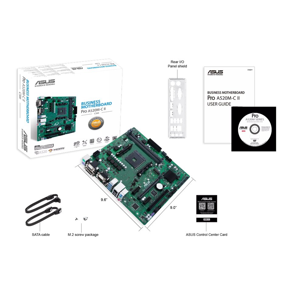 MB ASUS A520M-C II/CS /AM4/2xDDR4/M.2/HDMI/DP/D-sub/DVI-D/mATX