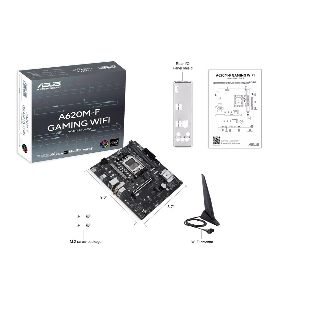 MB ASUS A620M-F Gaming WIFI /AM5/2xDDR5/M.2/W6+BT5.3/HDMI/mATX