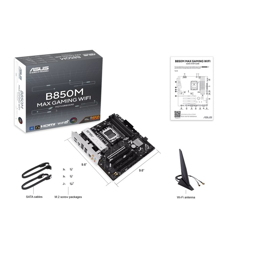 MB ASUS B850M Max Gaming WIFI /AM5/4xDDR5/M.2/W6+BT5.4/HDMI/DP/mATX