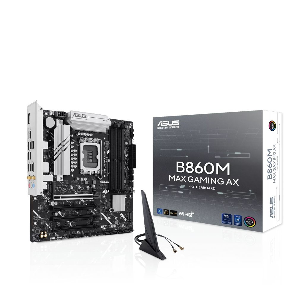 MB ASUS B860M Max Gaming AX /LGA1851/4xDDR5/M.2/W6+BT5.4/DP/mATX