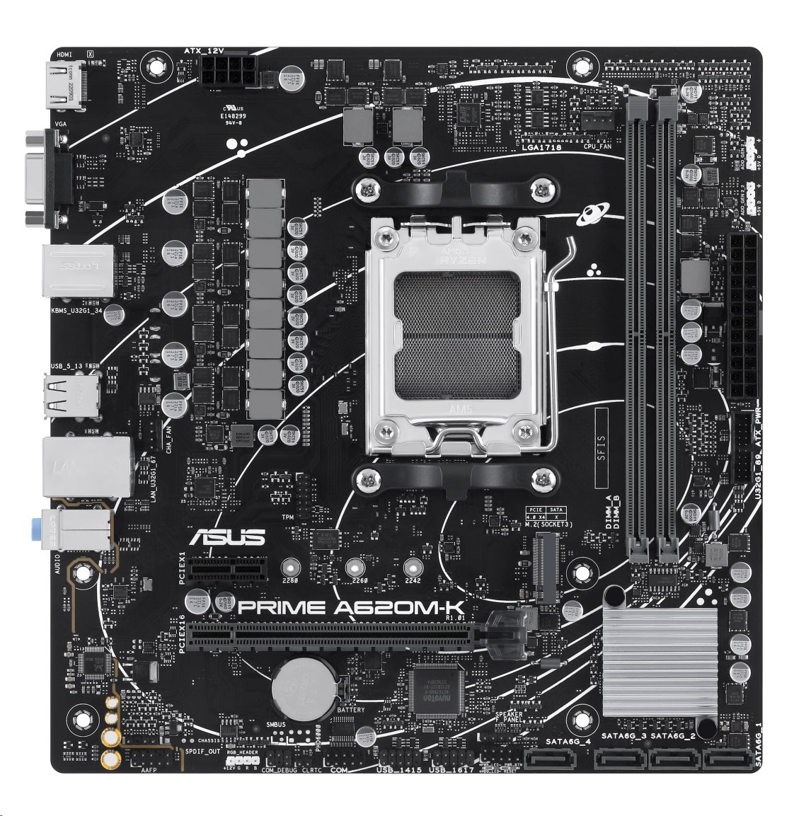 MB ASUS PRIME A620M-K AM5, A620, DDR5, mATX, M.2, HDMI, DP