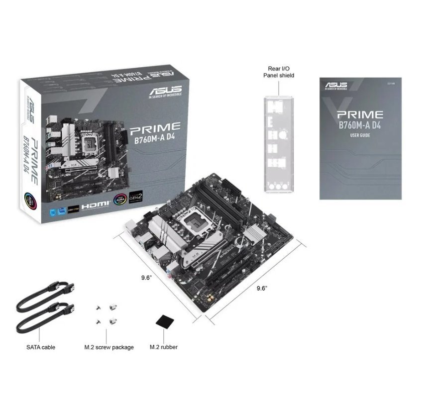 MB ASUS Prime B760M-A D4-CSM /LGA1700/4xDDR4/M.2/HDMI/DP/mATX