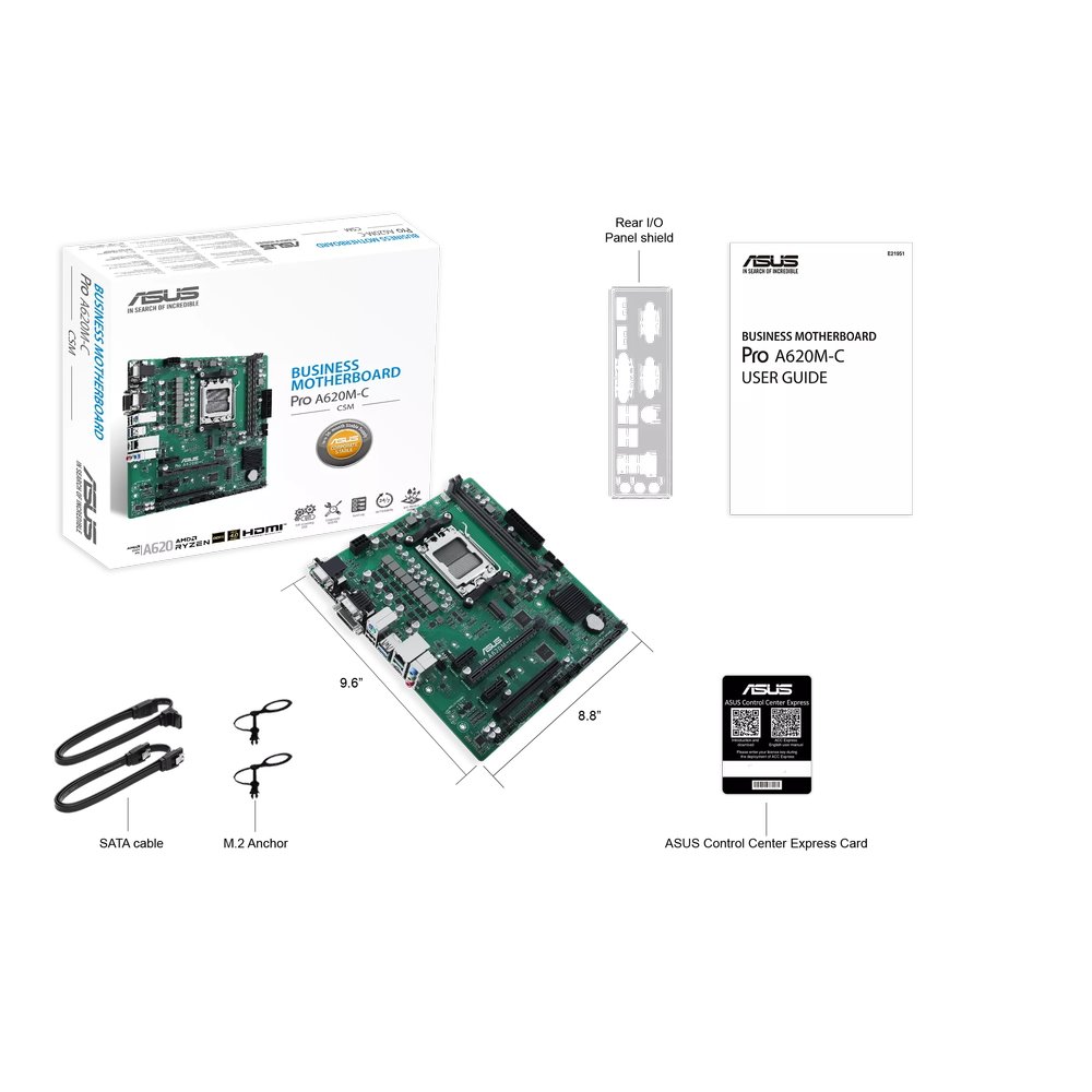 MB ASUS Pro A620M-C-CSM /AM5/2xDDR5/M.2/HDMI/DP/DVI-D/D-sub/mATX