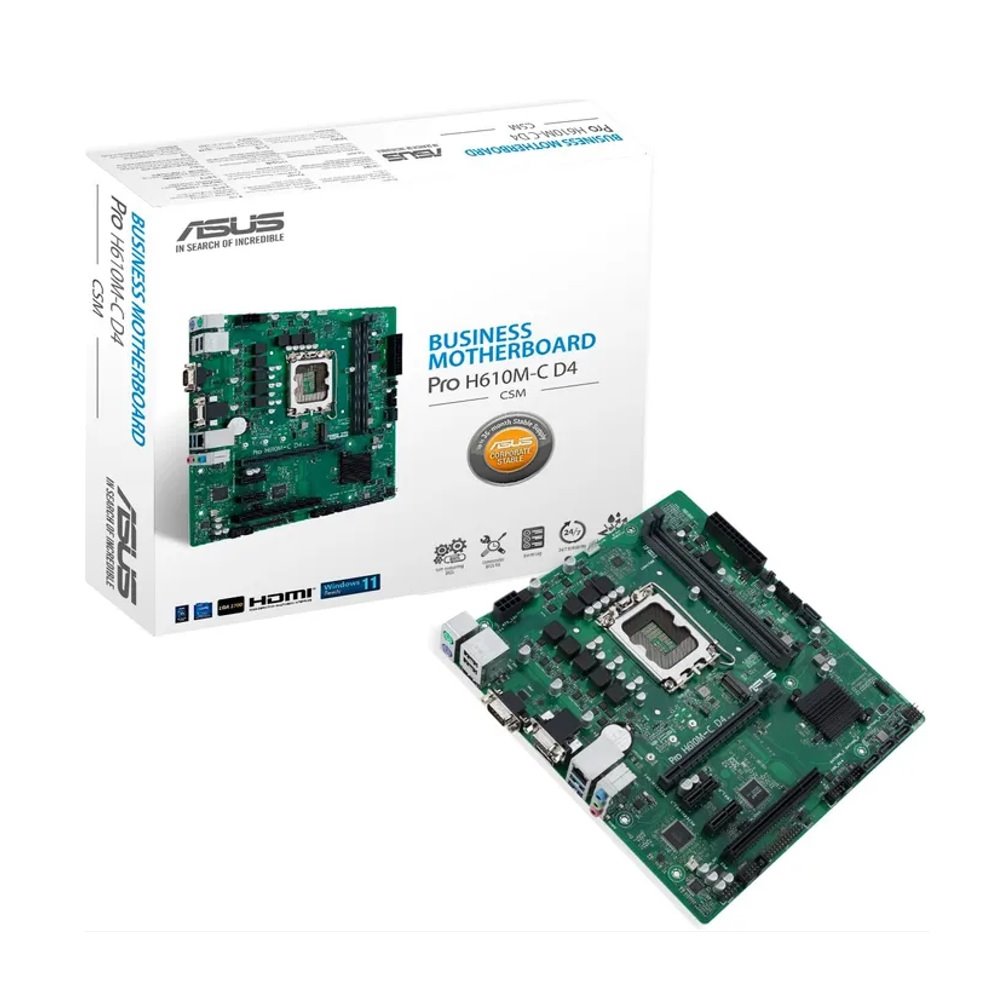 MB ASUS PRO H610M-C D4-CSM /LGA1700/2xDDR4/M.2/ HDMI/DP/D-Sub/mATX