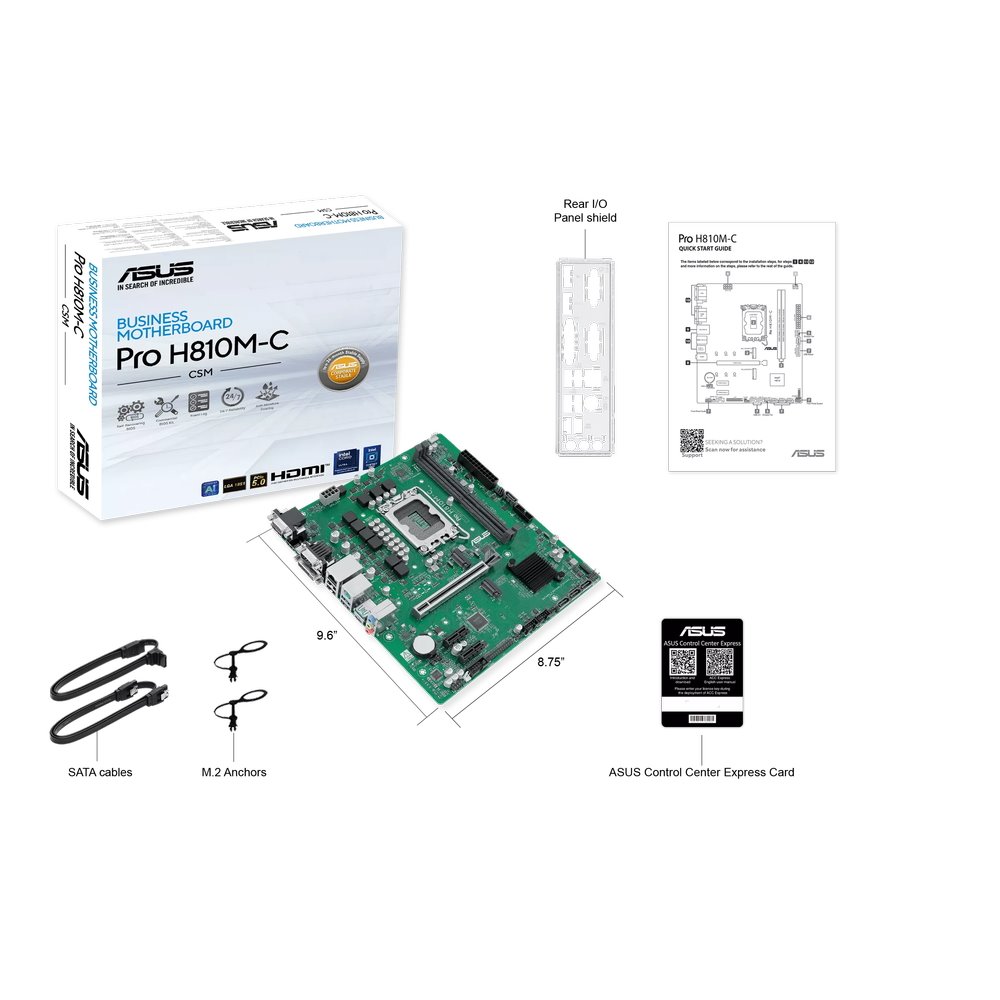 MB ASUS Pro H810M-C-CSM /LGA1851/2xDDR5/M.2/HDMI/DP/DVI-D/D-sub/mATX