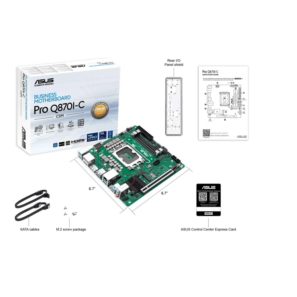 MB ASUS Pro Q870I-C-CSM /LGA1851/2xDDR5/M.2/HDMI/DP/mITX