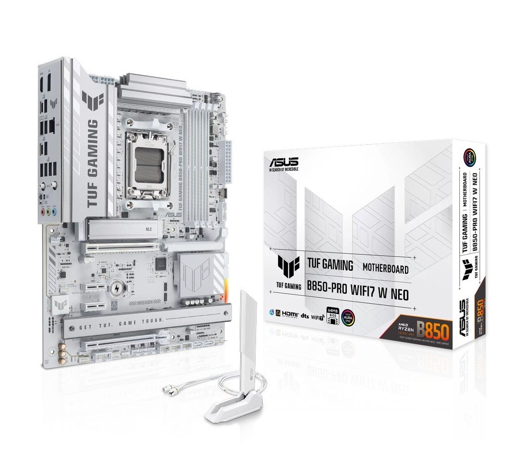 MB ASUS TUF GAMING B850-PRO WIFI7 W NEO /AM5/4xDDR5/WF7+BT5.4/HDMI/DP/ATX/White