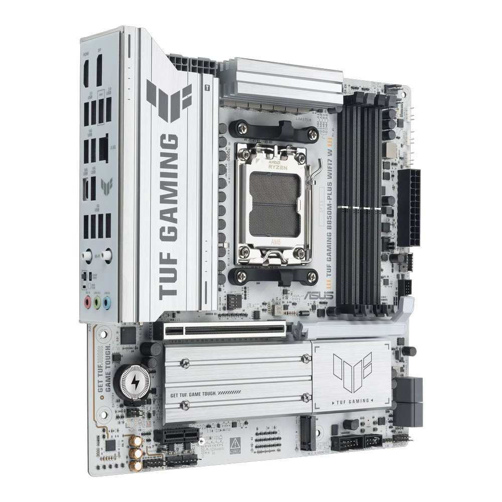 MB ASUS TUF Gaming B850M-PLUS WIFI7 W /AM5/4xDDR5/M.2/W7+BT5.4/HDMI/DP/mATX/White