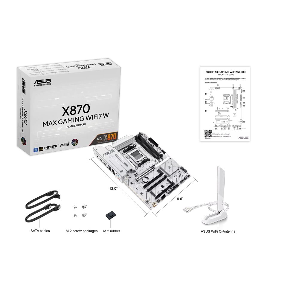 MB ASUS X870 Max Gaming WIFI7 W /AM5/4xDDR5/M.2/W7+BT5.4/HDMI/USB4/ATX/White
